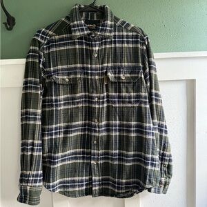 Men's Green and Blue Plaid Button Down Shirt